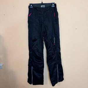 Wild roses insulated ski snowboard pants black pink size small snow